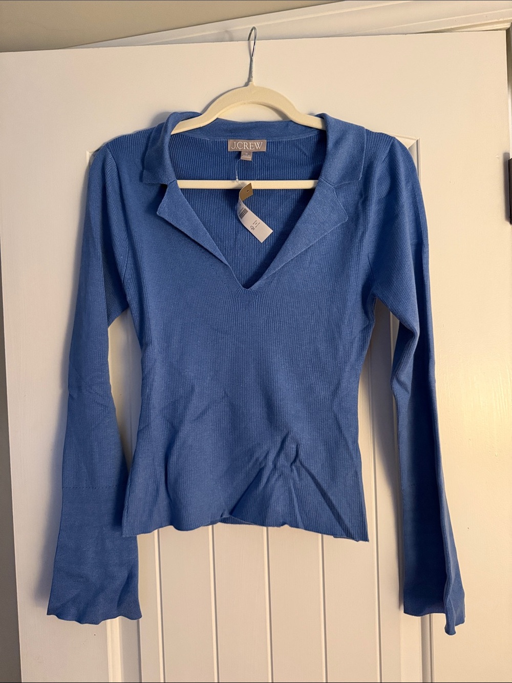J. Crew retro Blue Fitted pullover sweater in TENCEL™ lyocell blend